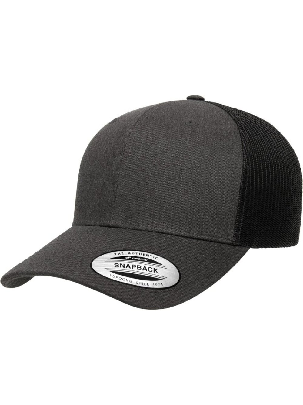 Mens Dark Heather Cotton Classics Trucker Mesh Cap YP Snapback Loose Fit Hat Cap